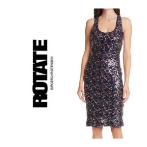 ROTATE Birger Christensen Ella Sequin
Racerback Sheath Dress Size 8